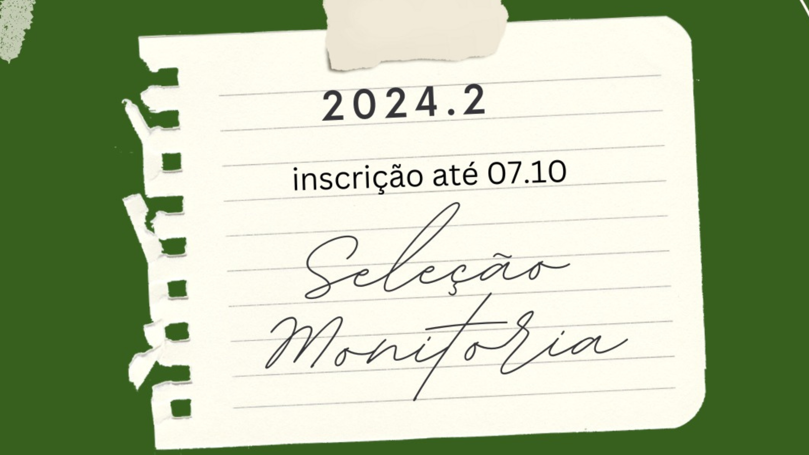 Seleção Monitoria 2024.2  